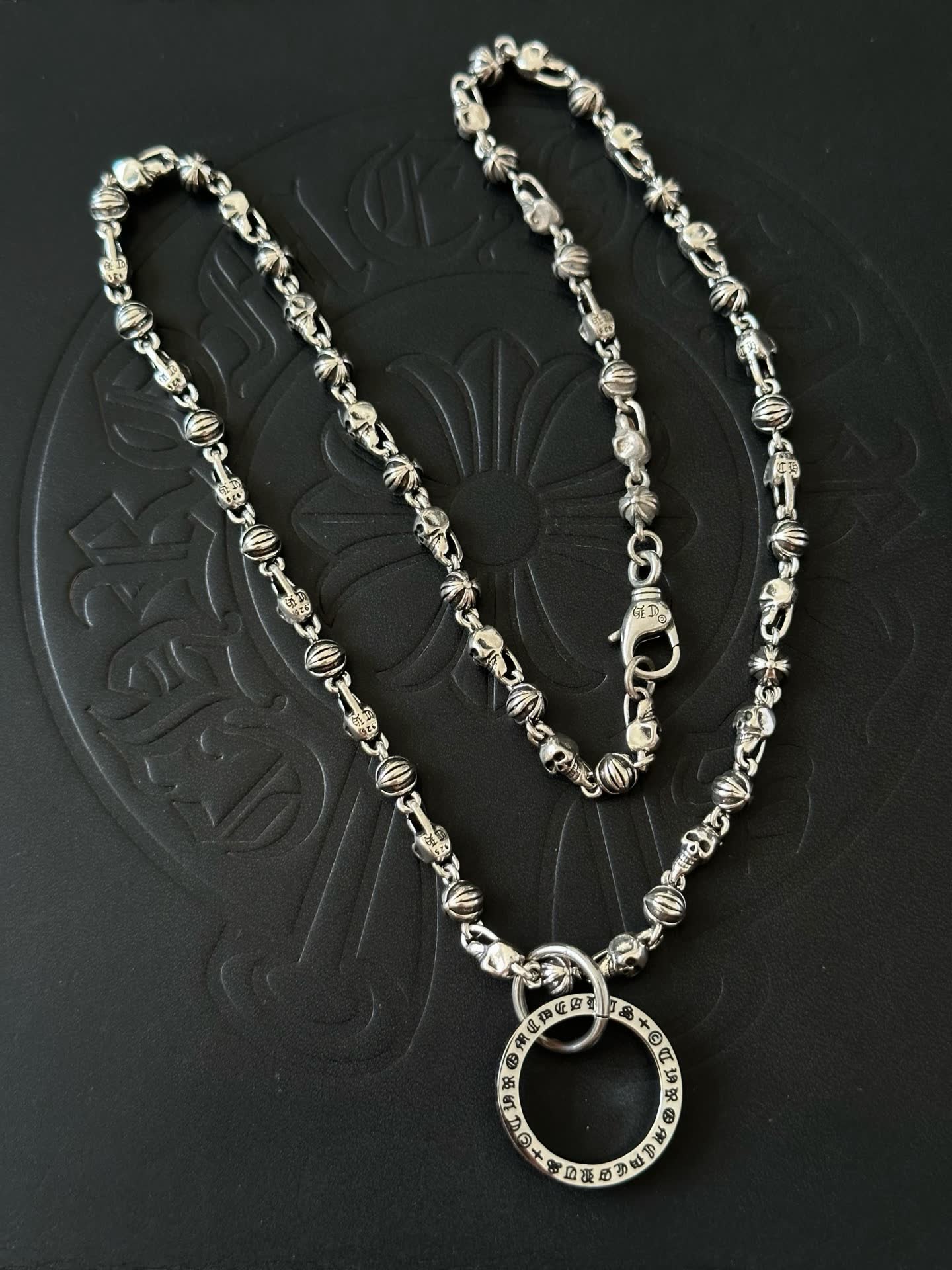 Chrome Hearts Silver Skull and Star Chain Necklace